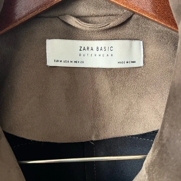 Zara Faux Suede Brown Moto Jacket - Picture 3 of 4